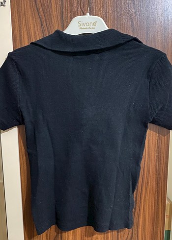 Standart Beden Beden Siyah Polo Yaka Tişört