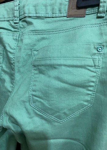 Defacto Yeşil Kadın Denim Mini Bermuda Şort