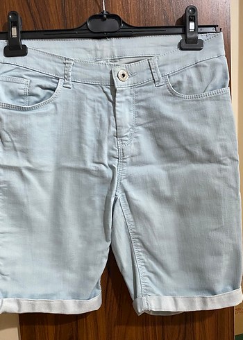 Açık mavi Rahat Kesim Kadın Mini Denim Şort