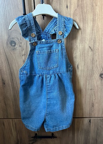 Kız Çocuk Denim Askılı Şort Tulum