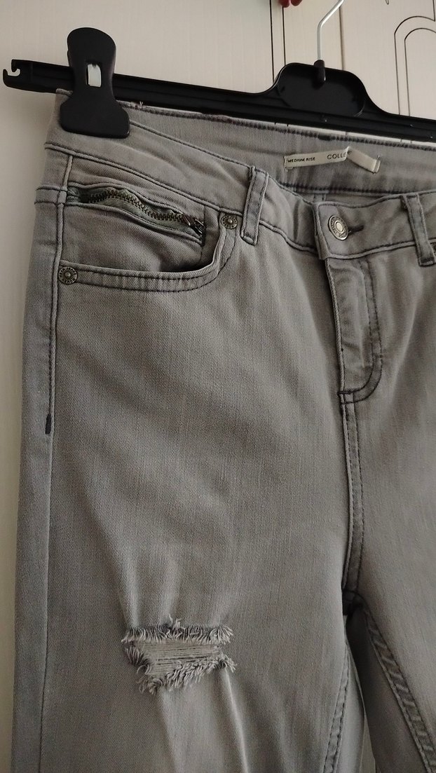 Gri Denim Pantolon - Görsel 2