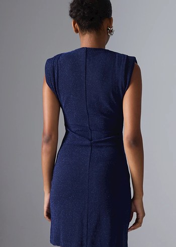 Simli vatkalı elbise - Görsel 2