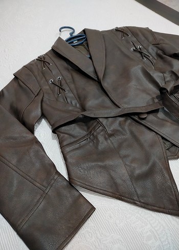 Shein deri ceket - Görsel 6