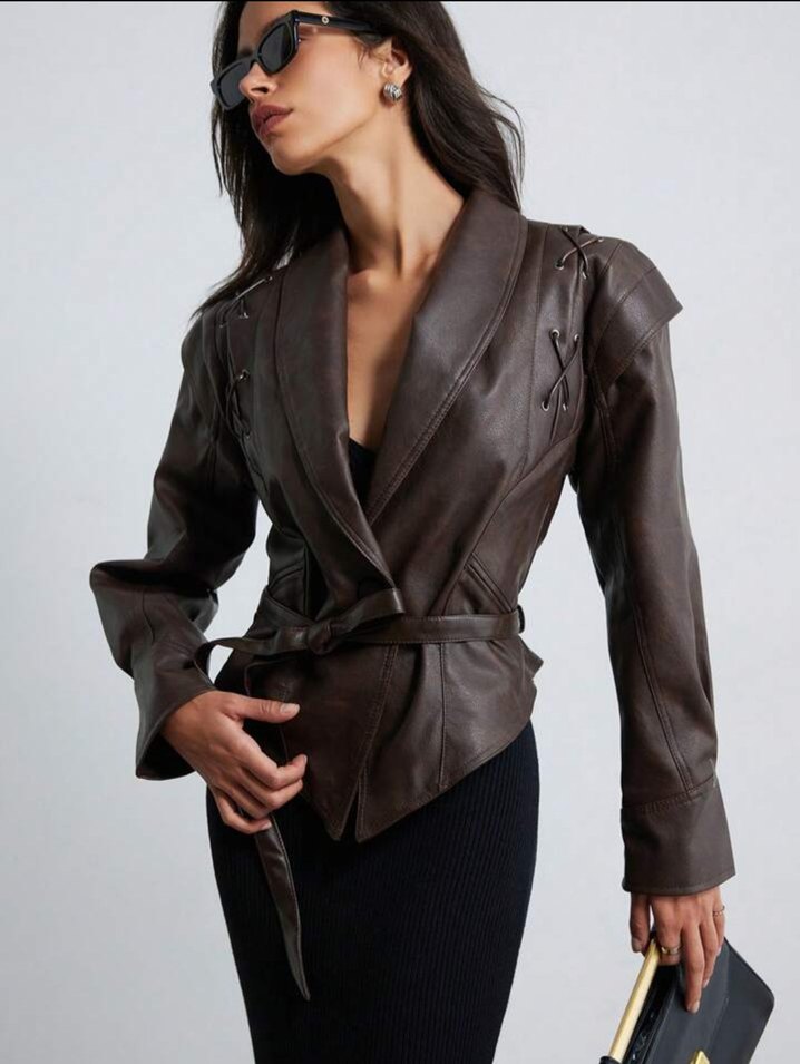 Shein deri ceket - Görsel 2