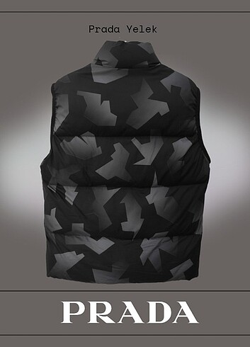 2xl Beden Prada Desenli Yelek 11044