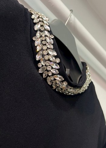 Siyah Uzun Kollu abiye Kadın Elbise - Görsel 3