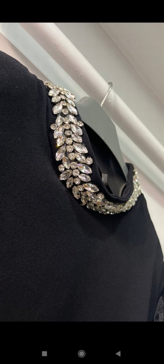 Siyah Uzun Kollu abiye Kadın Elbise - Görsel 3