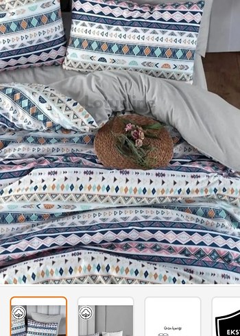 Etnik Desenli Pastel Renk Çoklu Nevresim Takımı