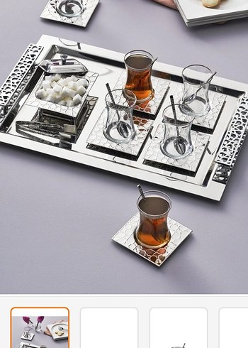  Beden Gri Parlak Metal Tepsi 40 parca