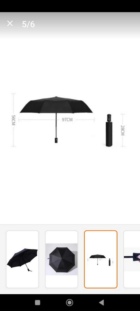Siyah Minimalist Kadın Şemsiye 8 telli yeni kullanilmadi - Görsel 2
