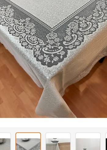 English Home Modern Klasik Gri Nakışlı Masa Örtüsü