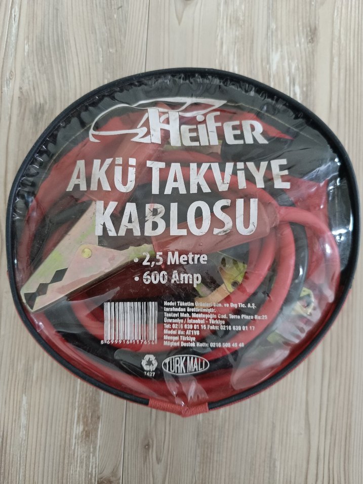 2,5 Metre 600 Amp Kırmızı Akü Takviye Kablosu - Görsel 2