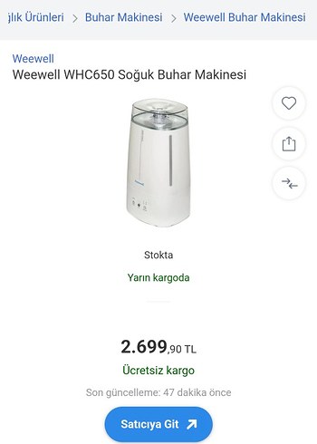 Weewell WHC650 hava Nemlendirici - Görsel 8