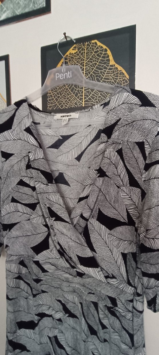 Gri Midi Hamile Elbisesi V Yaka - Görsel 2