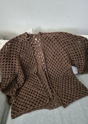 Büyük beden el örgüsü Hırka - Görsel 2