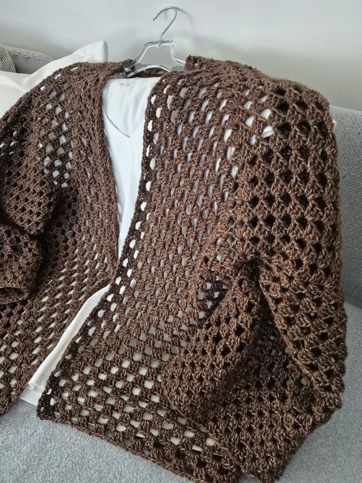 Büyük beden el örgüsü Hırka - Görsel 3