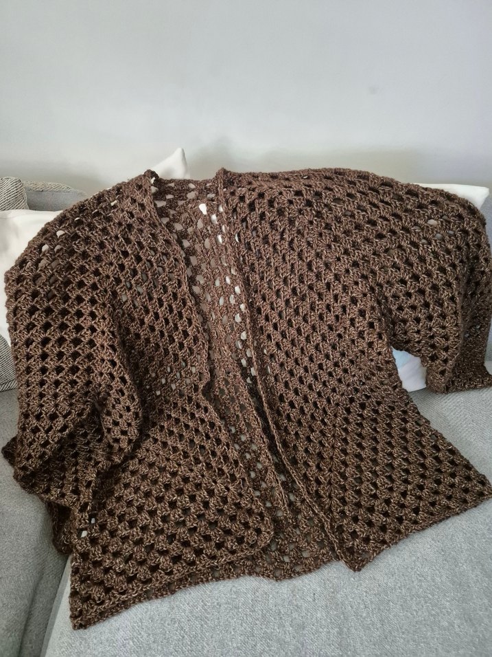 Büyük beden el örgüsü Hırka - Görsel 2