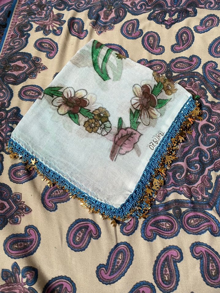 Eski antika iğne oyalı yazmalar. - Görsel 3