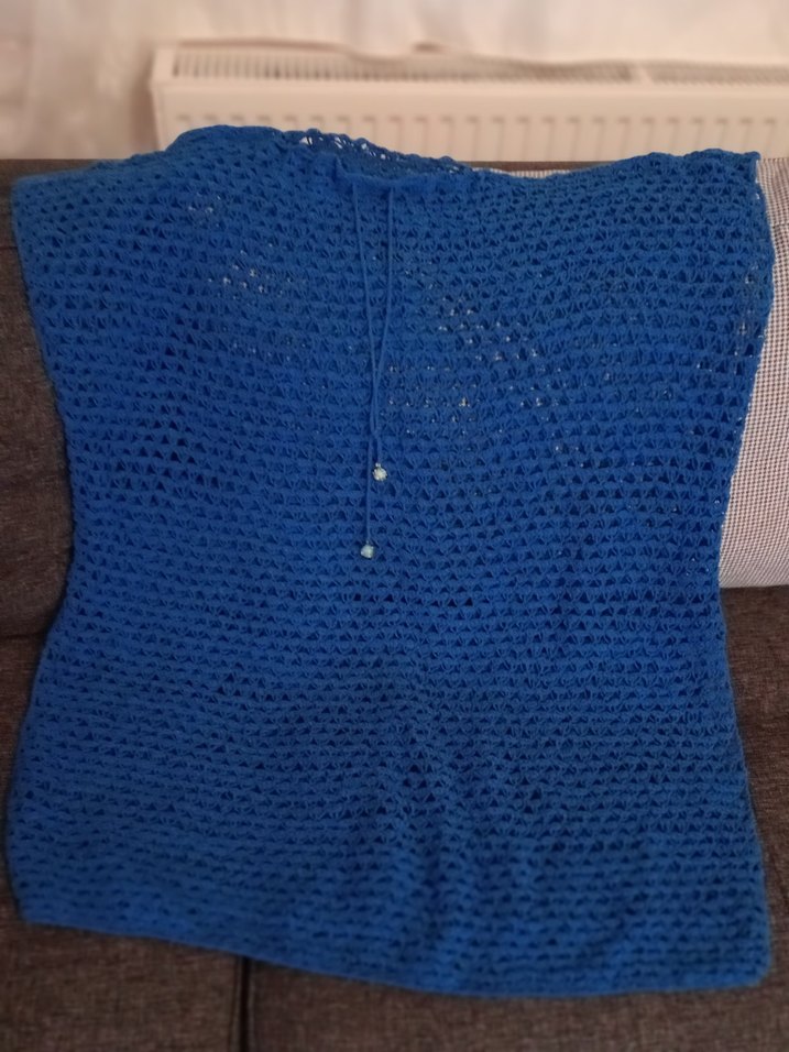 Mavi el Örgüsü pareo - Görsel 2