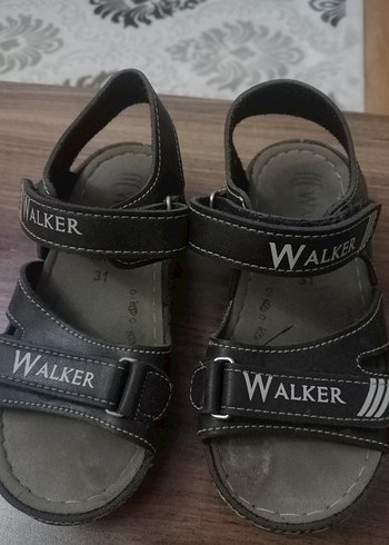 Siyah Baskılı Erkek Çocuk Biker Sandalet
