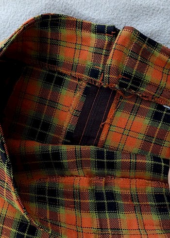 Renkli Kareli Midi Kemerli Kadın Etek, harajuku gotik etek - Görsel 4