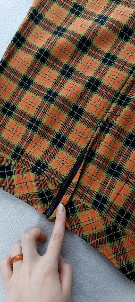 Renkli Kareli Midi Kemerli Kadın Etek, harajuku gotik etek - Görsel 5