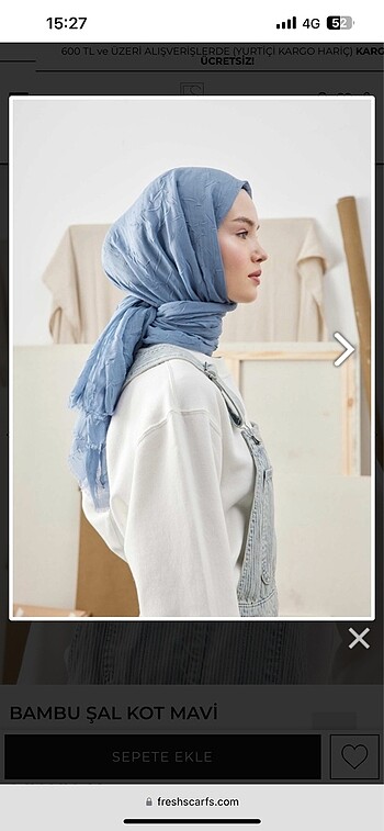 Diğer Fresh scarfs kot mavi bambu şal