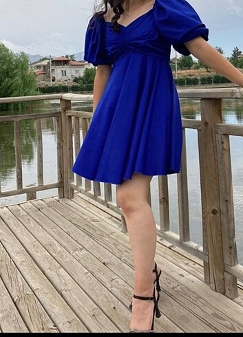 SAKS MAVİSİ MEZUNİYET DÜĞÜN ELBİSE