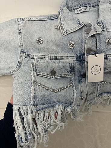 xl Beden BUTİK MARKA TAŞLI KOT CEKET