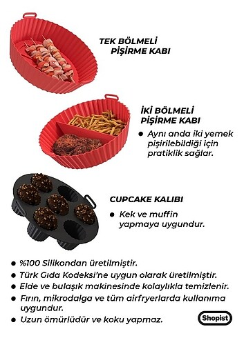 Üçlü Airfryer ustası pişirme seti - Görsel 3