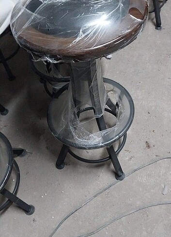 Beden kahverengi Renk Döner Ahşap başlıklı tabure
