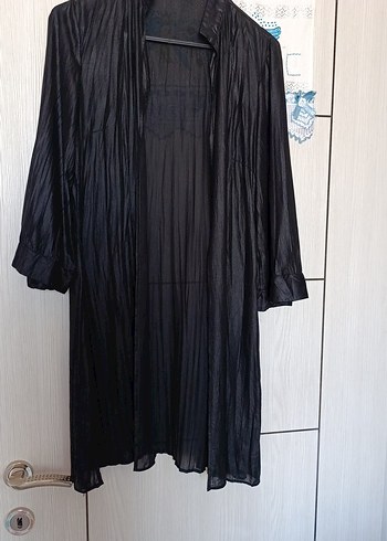 Uzun Kollu Siyah Gotik Kadın Sabahlık