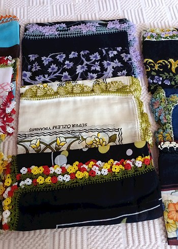 Dantel Detaylı Çok Renkli Bohem Kadın Fular - Görsel 3