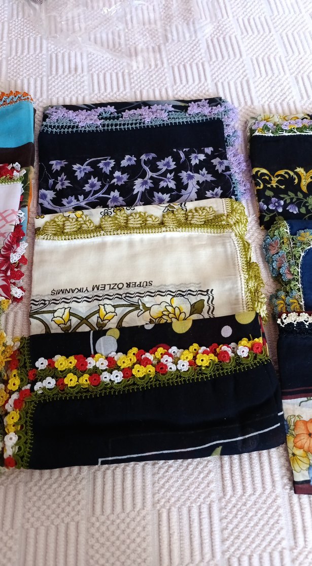 Dantel Detaylı Çok Renkli Bohem Kadın Fular - Görsel 3