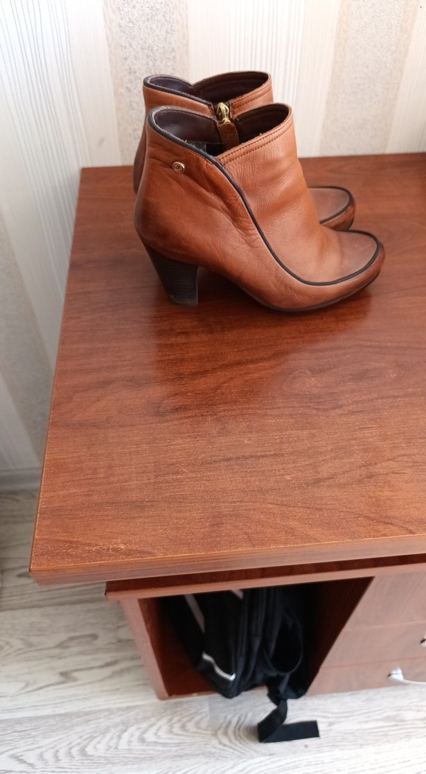 Kahverengi Deri Kadın Dolgu Topuklu Bot - Görsel 2