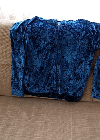 Parlak Mavi Kadın Fermuarlı Sweatshirt - Görsel 3