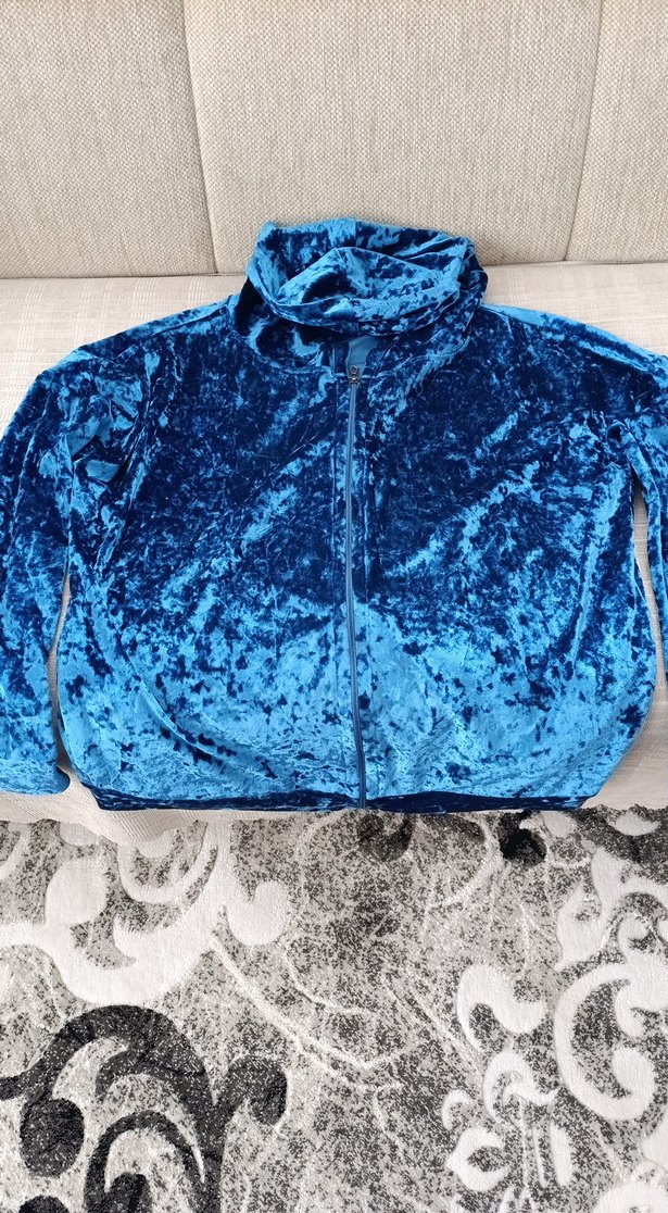 Parlak Mavi Kadın Fermuarlı Sweatshirt - Görsel 2