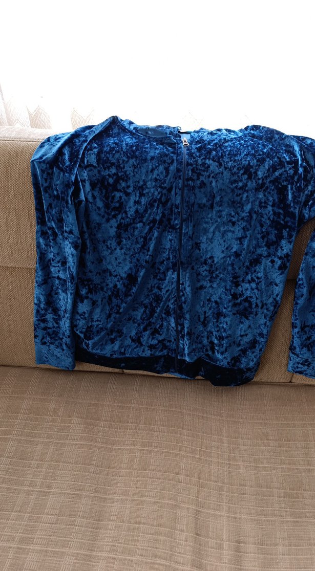 Parlak Mavi Kadın Fermuarlı Sweatshirt - Görsel 3