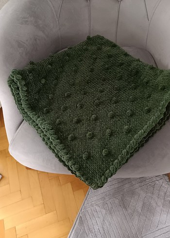 Haki kadife Bebek Battaniyesi - Görsel 2