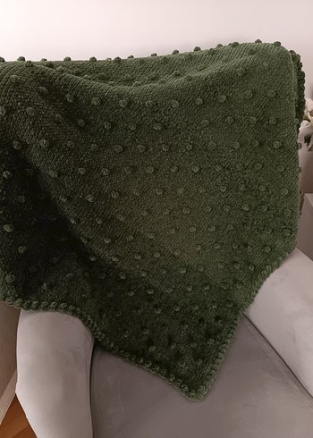 Haki kadife Bebek Battaniyesi - Görsel 5