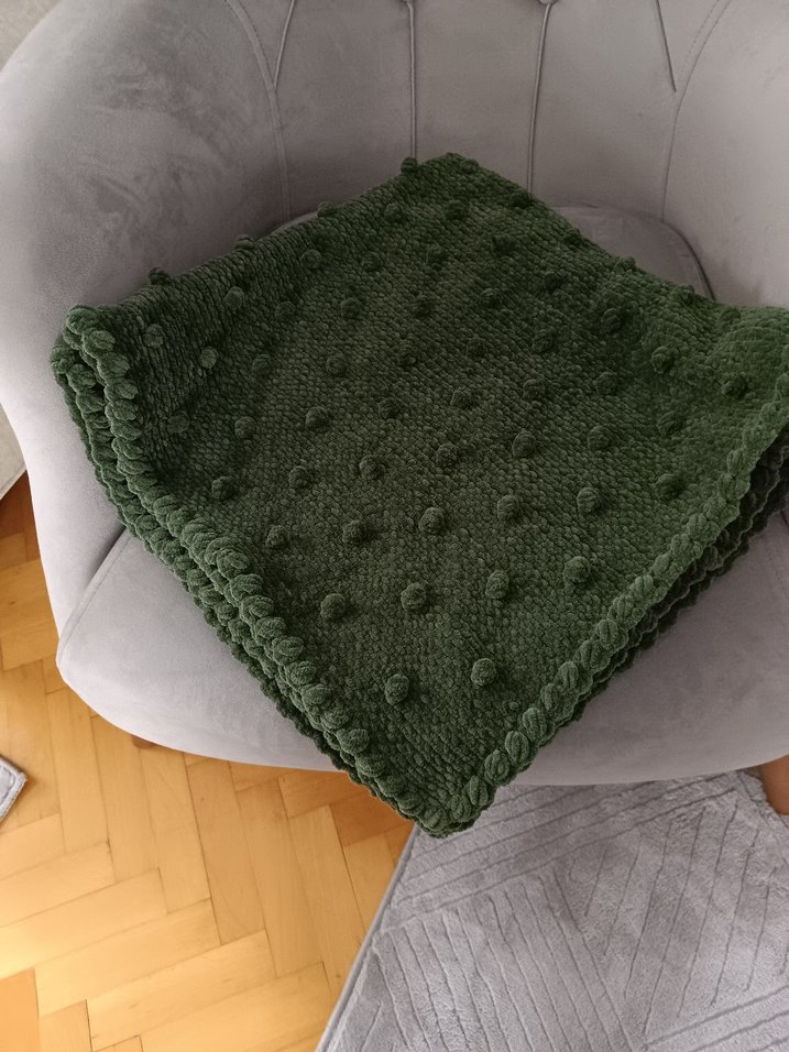 Haki kadife Bebek Battaniyesi - Görsel 2