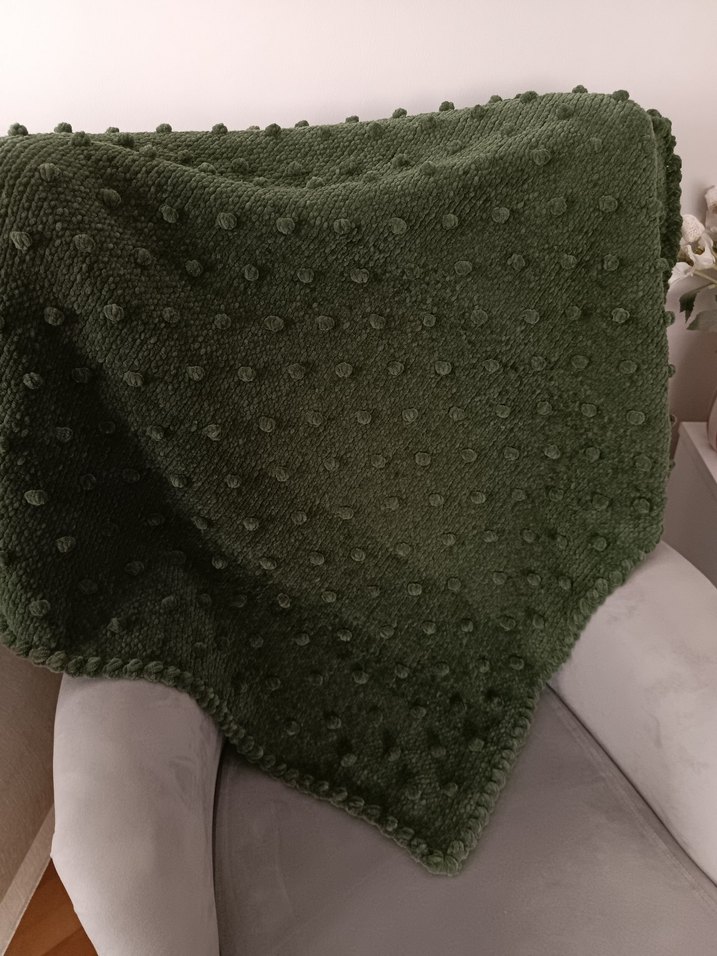 Haki kadife Bebek Battaniyesi - Görsel 5