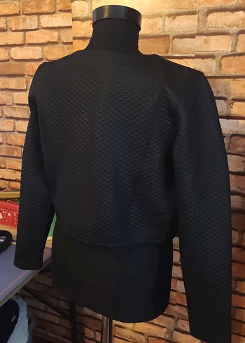 Siyah Fermuarlı Deri Biker Ceket - Görsel 4