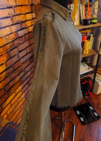 Düğmeli Bohem Kadın Keten Gömlek - Görsel 3