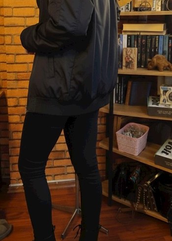 Siyah Fermuarlı Midi Kadın Ceket - Görsel 3