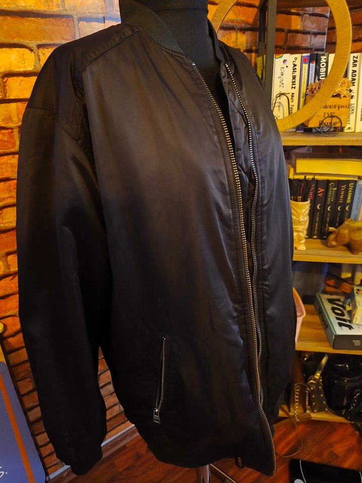 Siyah Fermuarlı Midi Kadın Ceket - Görsel 5