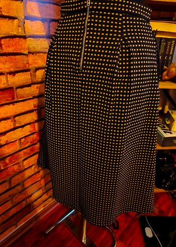 Sarı Puantiyeli Pilili Uzun Etek - Görsel 7