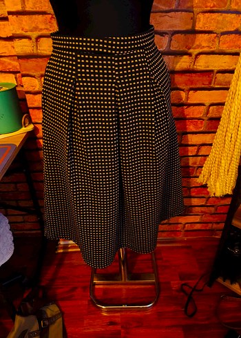 Sarı Puantiyeli Pilili Uzun Etek - Görsel 5