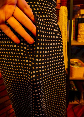 Sarı Puantiyeli Pilili Uzun Etek - Görsel 3