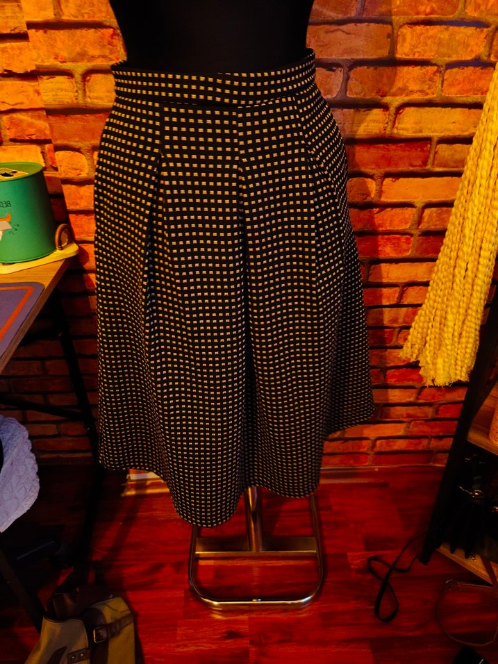 Sarı Puantiyeli Pilili Uzun Etek - Görsel 5